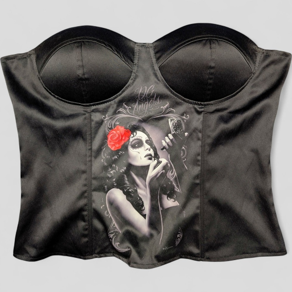Corset Womens XL Padded Dark Romantic Goth Witchy Whimsigoth Bustier Rockabilly